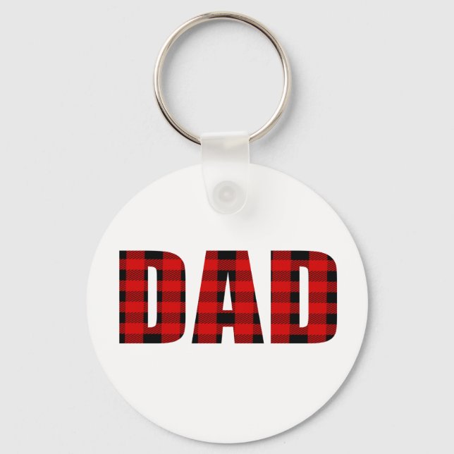 Pappa Tartan Mönster-Julpresent  Nyckelring (Framsida)