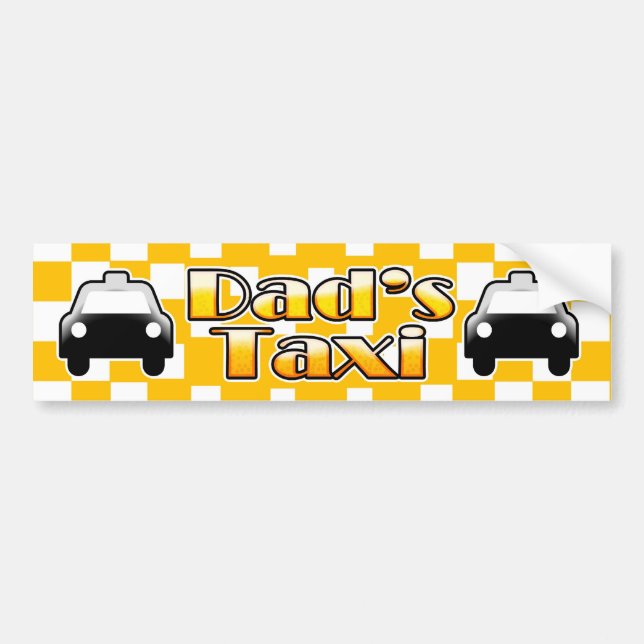 Pappa Taxi Bumper Sticker Car Auto Decal Bildekal (Framsidan)