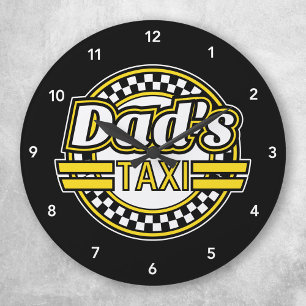 Pappa Taxi Large Clock Stor Klocka