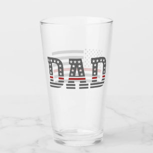 Pappa Thin Red Line Firefighter Pappa America Flag Glaskopp