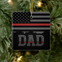 Pappa Thin Red Line Firefighter Pappa Gifts Julgransprydnad Keramik