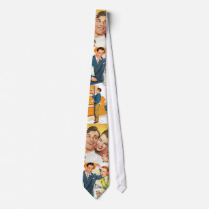 Pappa Tie 1940 för vintageCollage Slips