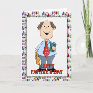 Pappa Tie Tecknad 1 Lycklig Fars dag Card Kort