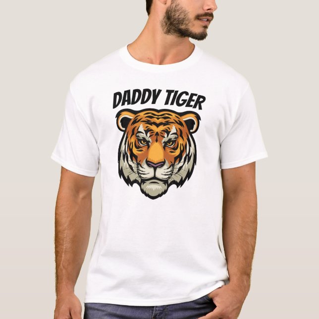 Pappa Tiger Anpassad T-Shirt (Framsida)