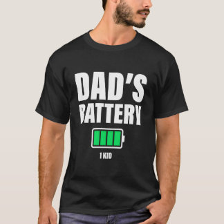 Pappa till 1 Låg batteri Pappas fadersdag T Shirt