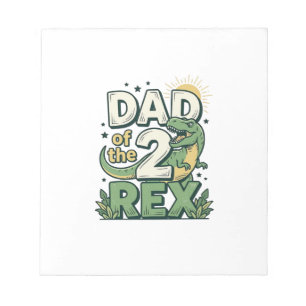 Pappa till 2 Rex Dinosaur Papa Tröja Design_1 Anteckningsblock