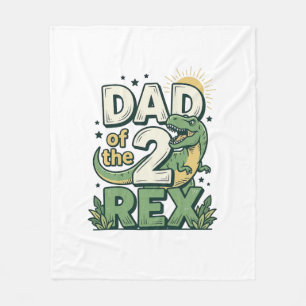 Pappa till 2 Rex Dinosaur Papa Tröja Design_1 Fleecefilt