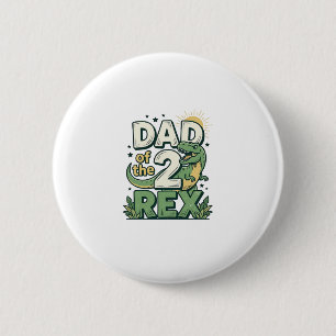 Pappa till 2 Rex Dinosaur Papa Tröja Design_1 Knapp
