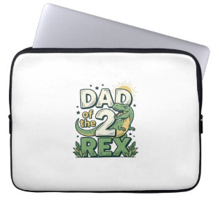 Pappa till 2 Rex Dinosaur Papa Tröja Design_1 Laptop Fodral