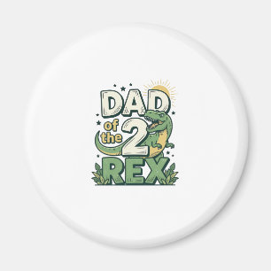 Pappa till 2 Rex Dinosaur Papa Tröja Design_1 Magnet