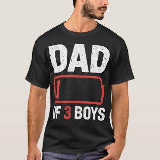 Pappa till 3 pojkar rolig utmattad t shirt