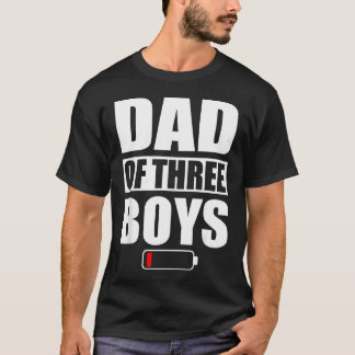 Pappa till 3 pojkar Tre söner Fars dag T Shirt