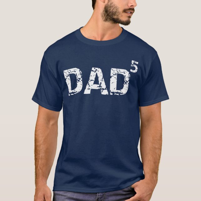 Pappa till 5 present Pappa till 5 Math Pappaskämt  T Shirt (Framsida)
