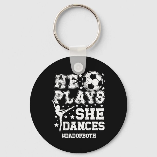 Pappa till både dans och fotboll Pappa dansar och  Nyckelring (Framsida)