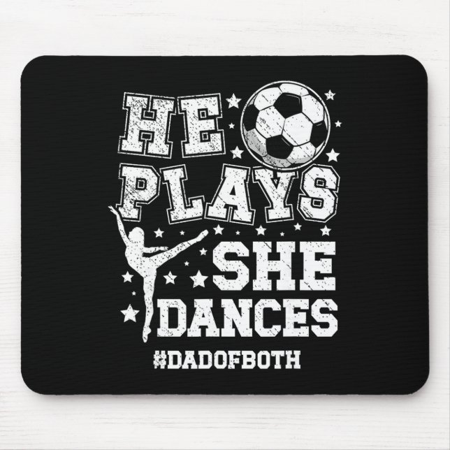 Pappa till både dans och fotbollspappa som dansar  musmatta (Framsidan)