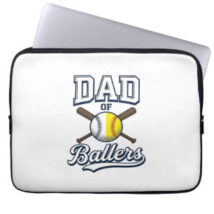 Pappa till Ballers Baseball Softball Vintage Desig Laptop Fodral