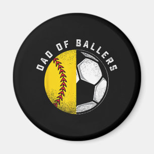 Pappa till Ballers Far Son Softboll Fotbollsspelar Magnet