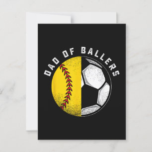Pappa till Ballers Far Son Softboll Fotbollsspelar Vykort