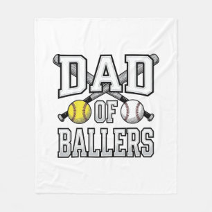 Pappa till Ballers Vintage Baseball Softboll Tröja Fleecefilt