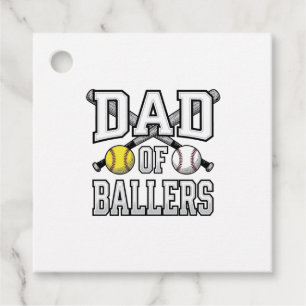 Pappa till Ballers Vintage Baseball Softboll Tröja Gåvor Etiketter