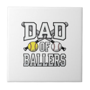 Pappa till Ballers Vintage Baseball Softboll Tröja Kakelplatta