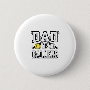Pappa till Ballers Vintage Baseball Softboll Tröja Knapp
