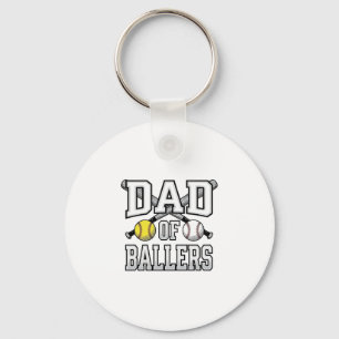 Pappa till Ballers Vintage Baseball Softboll Tröja Nyckelring