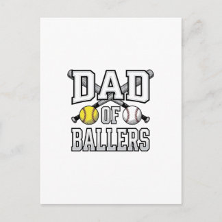 Pappa till Ballers Vintage Baseball Softboll Tröja Vykort
