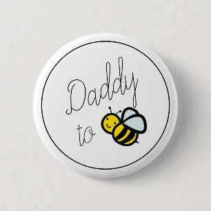 Pappa till Bee Pappa Baby Shower Button Knapp
