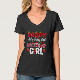 Pappa till Berry First Birthday Girl Strawberry T Shirt