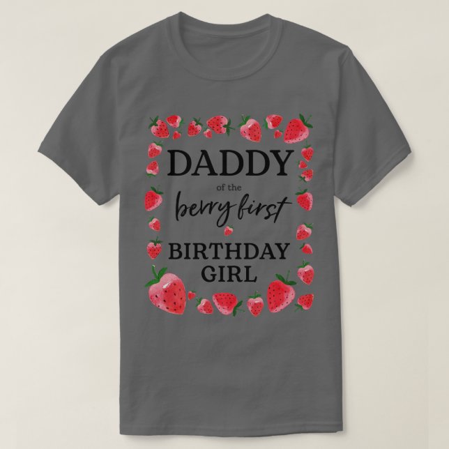 Pappa till Berry First Birthday Girl Sweet One St. T Shirt (Design framsida)