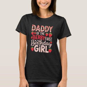 Pappa till Berry First Birthday Girl Sweet Straw T Shirt