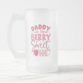 Pappa till Berry Sweet One Strawberry Birthday Frostat Ölglas