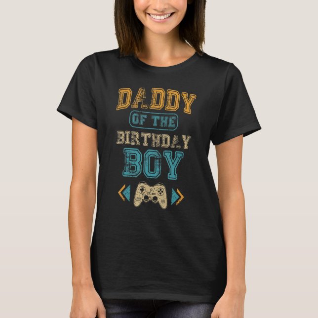 Pappa till Birthday Boy Gamepad B-Day Matching F T Shirt (Framsida)