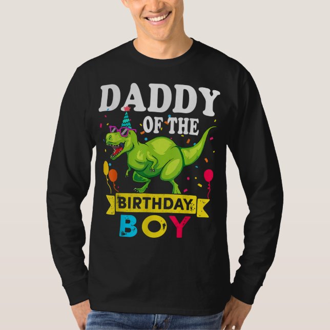 Pappa till Birthday Boy T-Rex RAWR Dinosaur Birt T Shirt (Framsida)