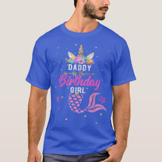 Pappa till Birthday Girl Unicorn Sjöjungfru Tee Gi