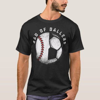 Pappa till bollare Pappa-son Fotboll Baseboll Spel T Shirt