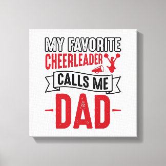 Pappa till cheerleader Vintage graverad t-shirt de Canvastryck