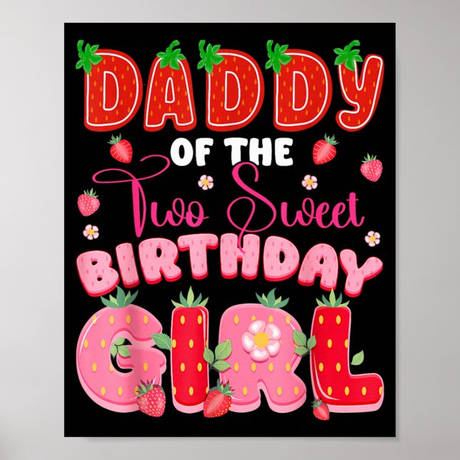 Pappa till de två söta 2-års födelsedagsflickan poster (Framsidan)