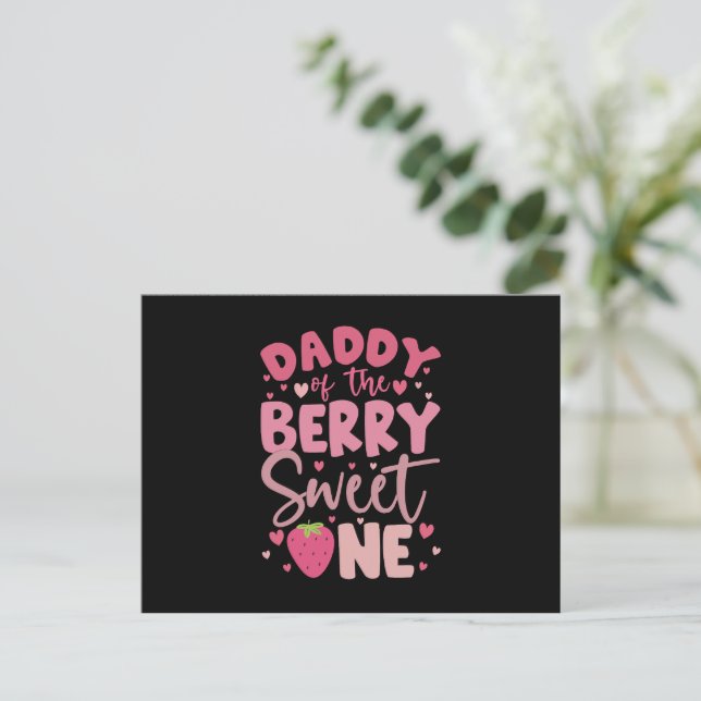 Pappa till den bäriga söta en Strawberry födelseda Vykort (Stående Fram)