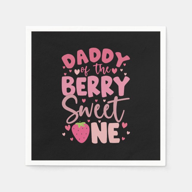 Pappa till den bäriga söta Strawberry födelsedag Pappersservett (Framsidan)