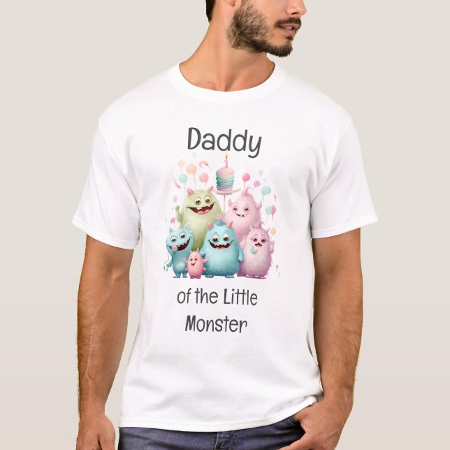 Pappa till den lilla monsterdagen t shirt (Framsida)