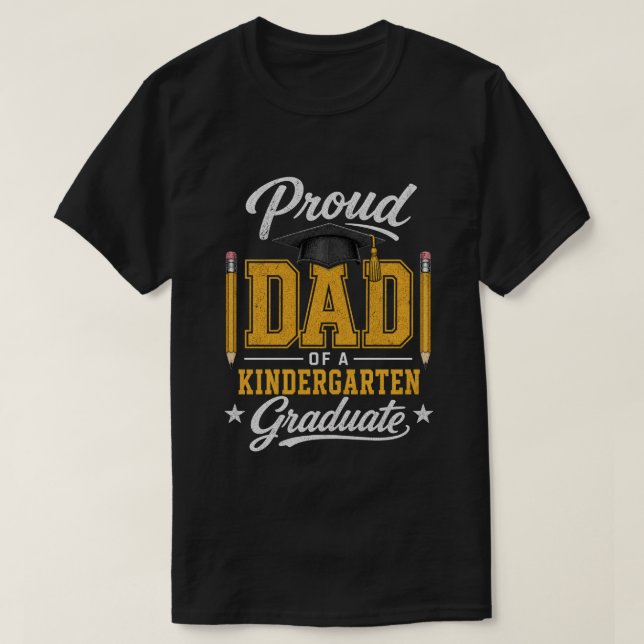 Pappa till en förskoleklassutexaminerad pappa t shirt (Design framsida)