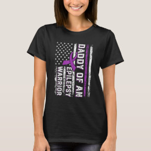 Pappa till en krigare Epilepsi Lila band stöd T Shirt