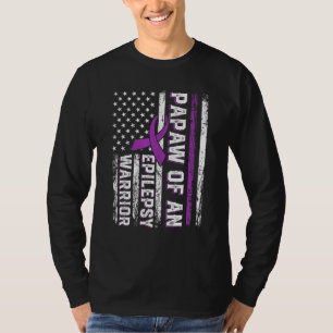 Pappa till en krigare Epilepsi Lila band stöd T Shirt