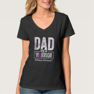 Pappa till en krigare Epilepsi Pappa Lila band stö T Shirt