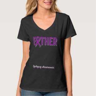 Pappa till en krigare Epilepsi Pappa Lila band T Shirt
