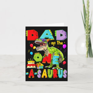 Pappa till ett-a-saurusen 1-års pojke dinosaurie kort