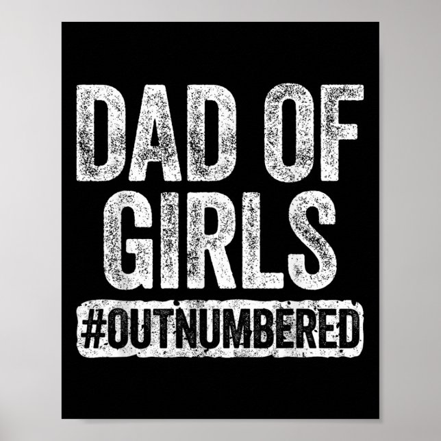 Pappa till flickor i överläge Tröja Män Pappa Fäde Poster (Framsidan)