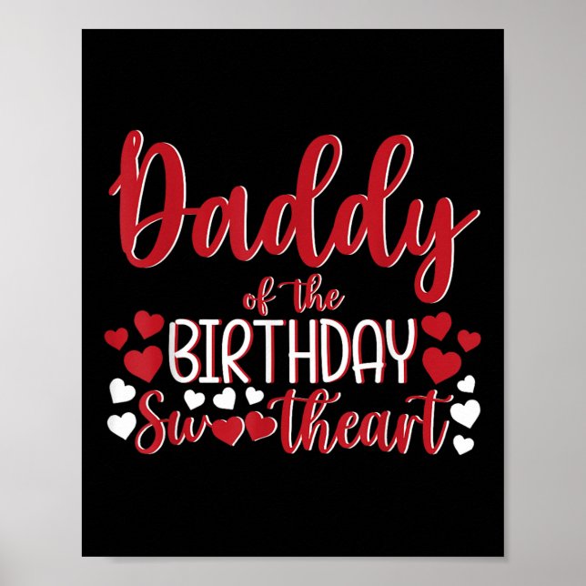 Pappa till födelsedag, älskling i födelsedagskvinn poster (Framsidan)